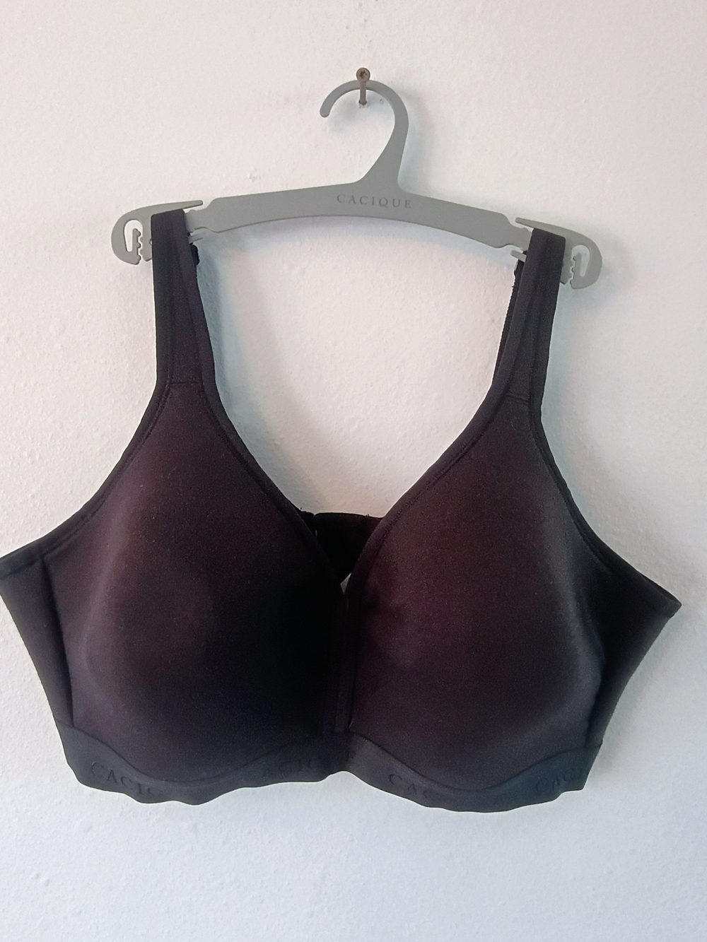 Cacique 42C Black Wireless Full Coverage Lightly Lined Bra Plus Size Comfort